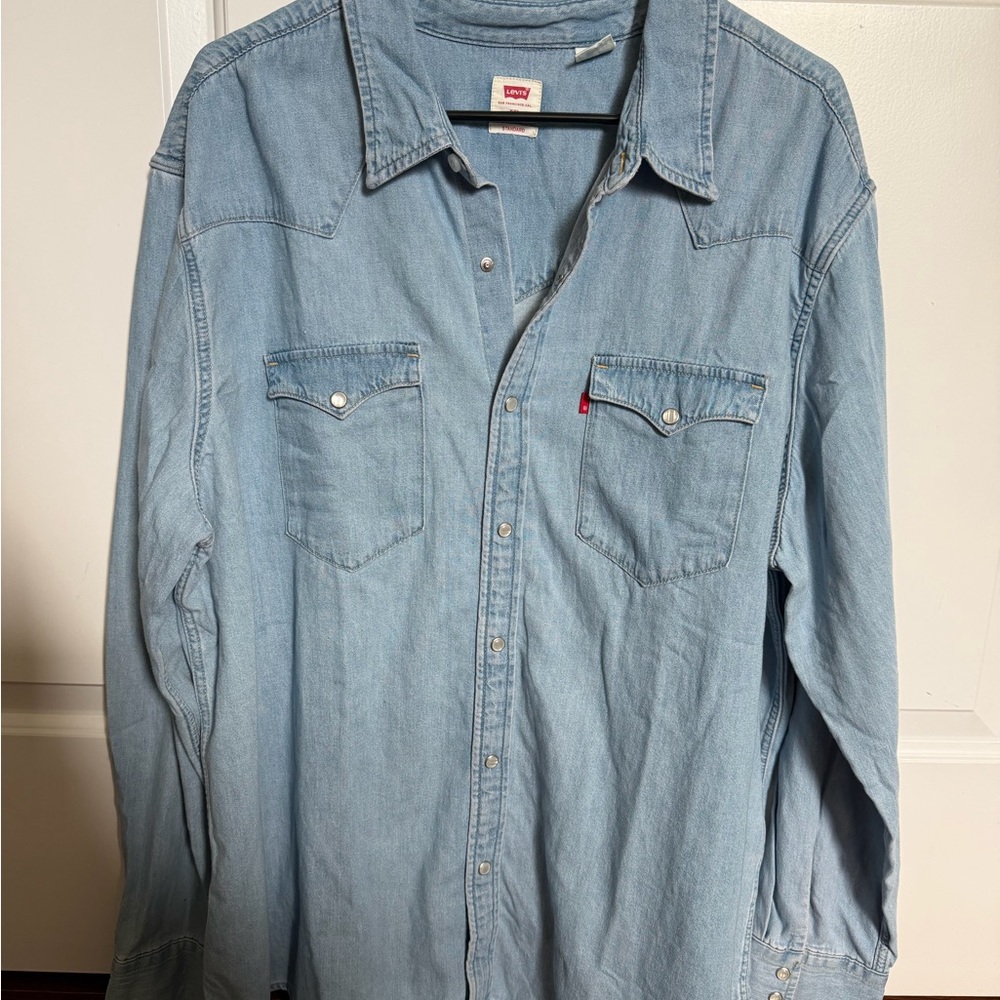 Levi's Light Blue Denim Button-Up Shirt